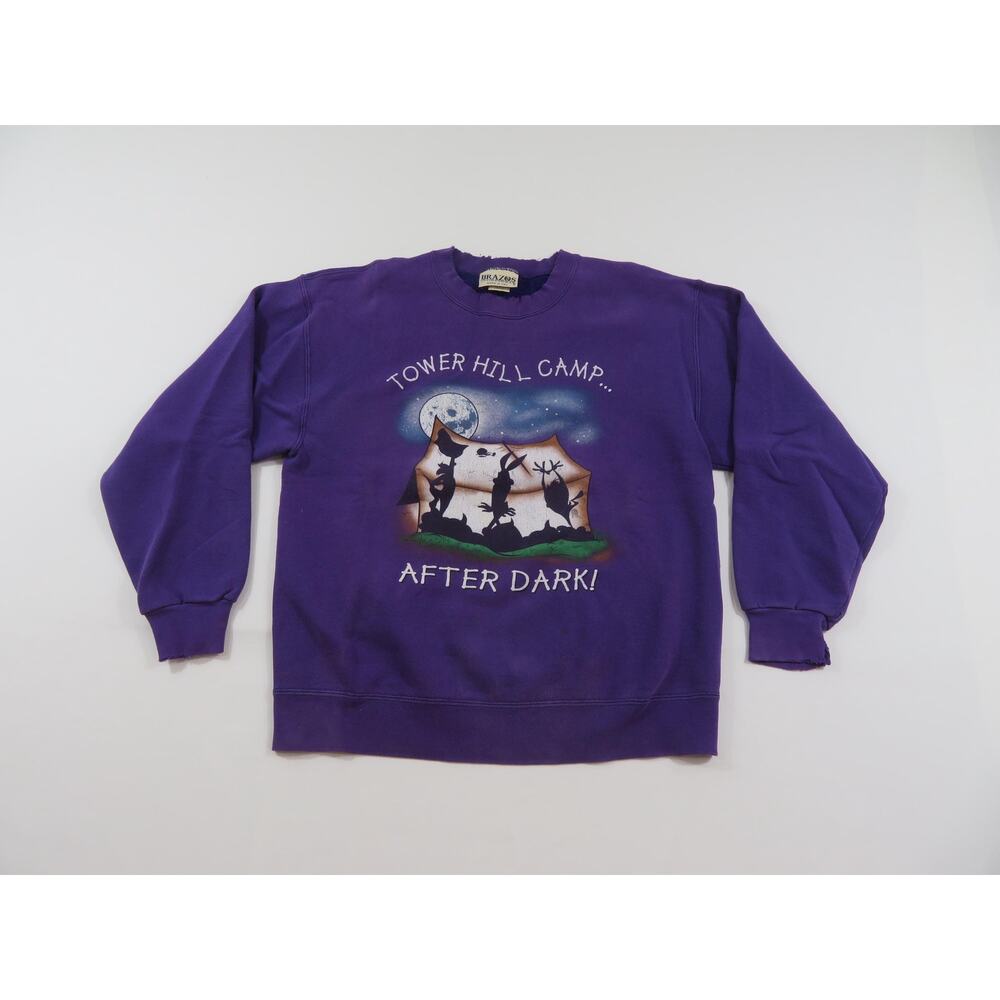 Tower Hill Camp After Dark Sweatshirt Purple Sz M 1990s